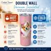 Basenji Pink Flowers Stainless Steel Skinny Tumbler