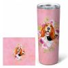 Basset Hound Pink Flowers Stainless Steel Skinny Tumbler