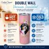 Bernese Mountain Dog Pink Flowers Stainless Steel Skinny Tumbler