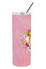 Chihuahua #1 Pink Flowers Stainless Steel Skinny Tumbler