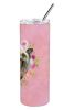 Chinese Crested Pink Flowers Stainless Steel Skinny Tumbler