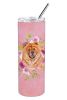 Chow Chow #1 Pink Flowers Stainless Steel Skinny Tumbler