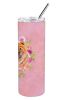 Chow Chow #1 Pink Flowers Stainless Steel Skinny Tumbler