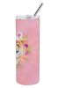 Chow Chow #2 Pink Flowers Stainless Steel Skinny Tumbler