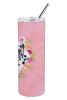Dalmatian Pink Flowers Stainless Steel Skinny Tumbler