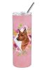 Min Pin Pink Flowers Stainless Steel Skinny Tumbler