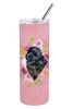 Newfoundland Pink Flowers Stainless Steel Skinny Tumbler