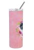 Papillon Pink Flowers Stainless Steel Skinny Tumbler