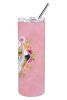 Corgi Pink Flowers Stainless Steel Skinny Tumbler
