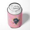 Black Russian Terrier Pink Flowers Can Hugger