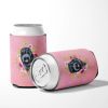 Black Russian Terrier Pink Flowers Can Hugger
