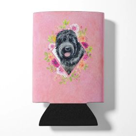 Black Russian Terrier Pink Flowers Can Hugger