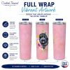 Black Russian Terrier Pink Flowers Stainless Steel Skinny Tumbler