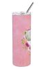 Sealyham Terrier Pink Flowers Stainless Steel Skinny Tumbler