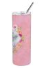 Sealyham Terrier Pink Flowers Stainless Steel Skinny Tumbler