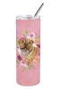 Shar Pei Pink Flowers Stainless Steel Skinny Tumbler