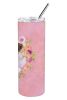 Saint Bernard #1 Pink Flowers Stainless Steel Skinny Tumbler