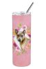 Thai Ridgeback Pink Flowers Stainless Steel Skinny Tumbler