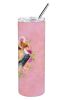 Welsh Terrier Pink Flowers Stainless Steel Skinny Tumbler