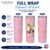 Airedale Terrier Pink Flowers Stainless Steel Skinny Tumbler