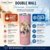 Airedale Terrier Pink Flowers Stainless Steel Skinny Tumbler