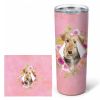 Airedale Terrier Pink Flowers Stainless Steel Skinny Tumbler