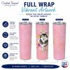 Alaskan Malamute 1 Pink Flowers Stainless Steel Skinny Tumbler
