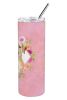 Lab -Yellow - Pink Flowers Stainless Steel Skinny Tumbler