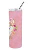 Corgi 1 Pink Flowers Stainless Steel Skinny Tumbler