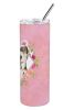 Catahoula Leopard Dog Pink Flowers Stainless Steel Skinny Tumbler