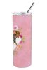 Boxer Pink Flowers Stainless Steel Skinny Tumbler
