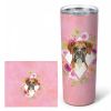 Boxer Pink Flowers Stainless Steel Skinny Tumbler