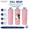 Border Collie Pink Flowers Stainless Steel Skinny Tumbler