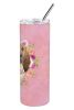 Bloodhound Pink Flowers Stainless Steel Skinny Tumbler