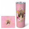 Bloodhound Pink Flowers Stainless Steel Skinny Tumbler