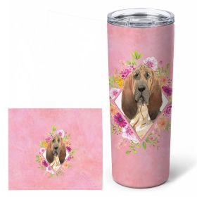 Bloodhound Pink Flowers Stainless Steel Skinny Tumbler