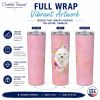 Bichon Frise Pink Flowers Stainless Steel Skinny Tumbler