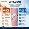 Bichon Frise Pink Flowers Stainless Steel Skinny Tumbler