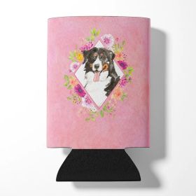 Bernese Mountain Dog Style #2 Pink Flowers Can Hugger