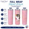 Bernese Mountain Dog 1 Pink Flowers Stainless Steel Skinny Tumbler