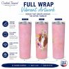 Basset Hound 1 Pink Flowers Stainless Steel Skinny Tumbler