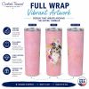 Australian Shepherd Pink Flowers Stainless Steel Skinny Tumbler