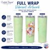 Akita Green Flowers Stainless Steel Skinny Tumbler