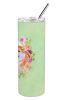 Akita Green Flowers Stainless Steel Skinny Tumbler