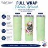 Akita 1 Green Flowers Stainless Steel Skinny Tumbler