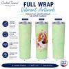Basset Hound Green Flowers Stainless Steel Skinny Tumbler