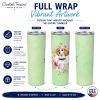 Beagle Green Flowers Stainless Steel Skinny Tumbler