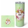 Beagle Green Flowers Stainless Steel Skinny Tumbler
