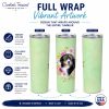 Bernese Mountain Dog Green Flowers Stainless Steel Skinny Tumbler