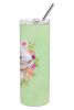 Bichon Frise #1 Green Flowers Stainless Steel Skinny Tumbler